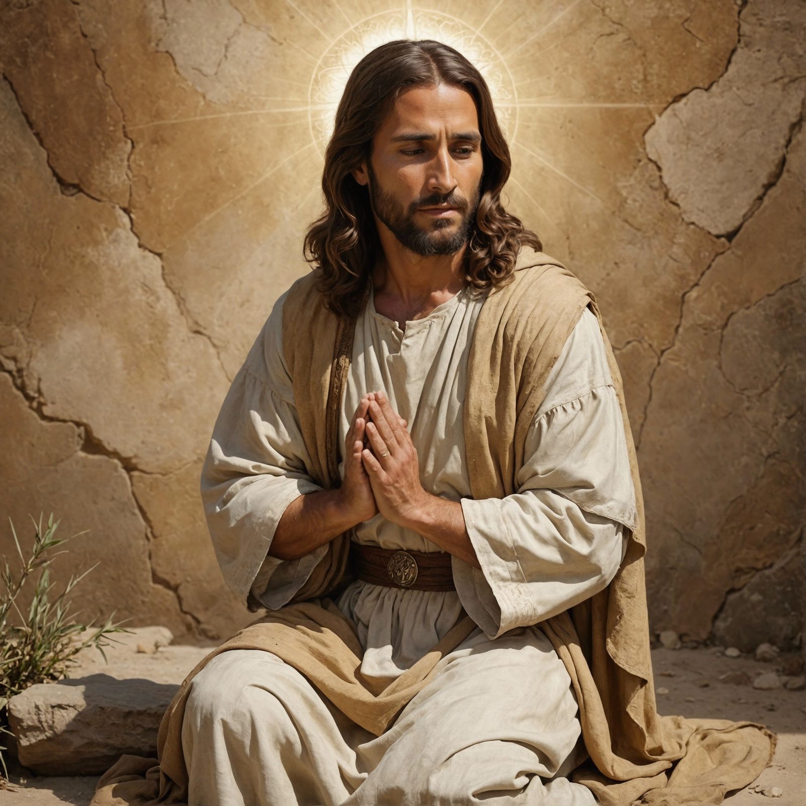 Jesus Kneeling in Prayer