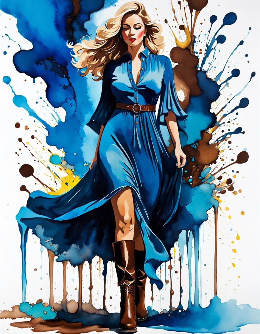 Psychedelic Woman in Pop Art Style with Melting Effect