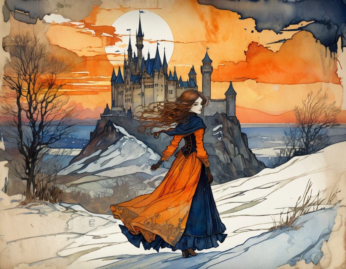 Gothic Princess in Winter Wonderland