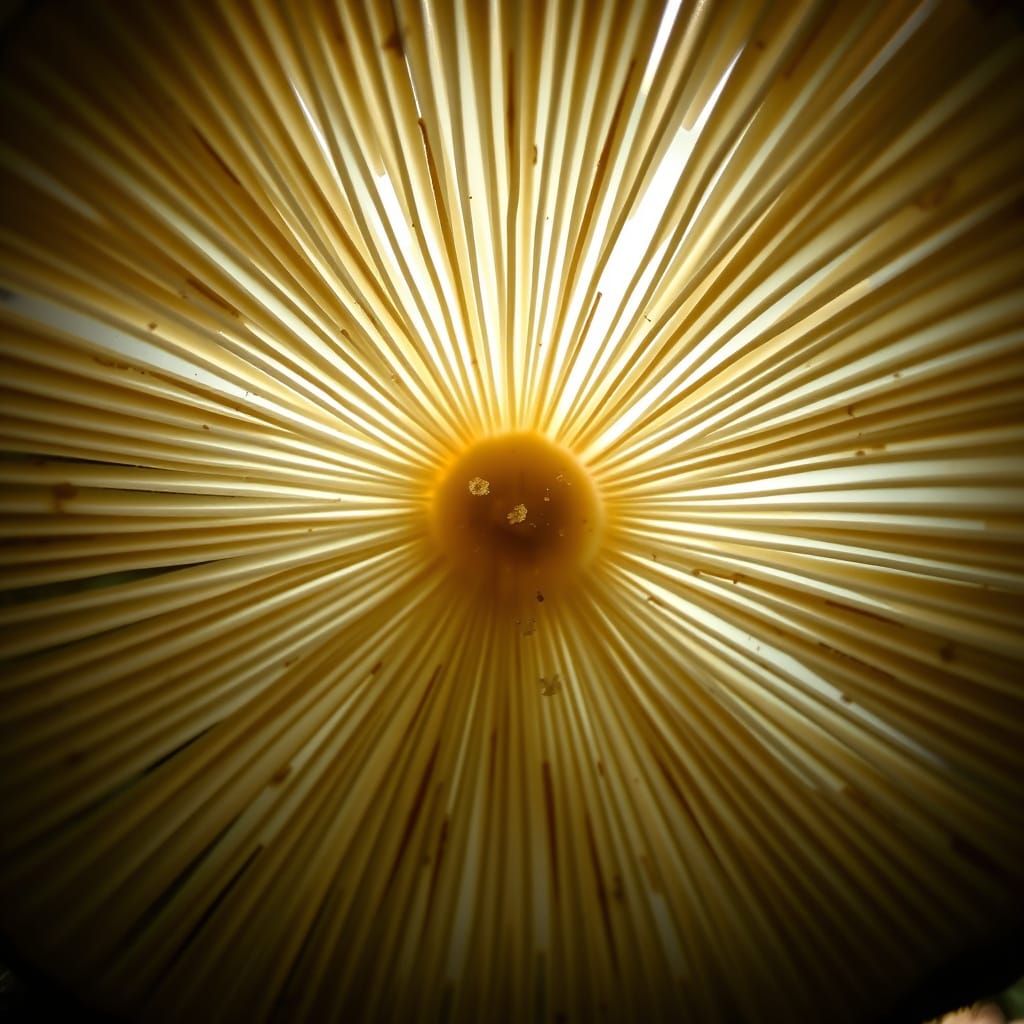 Vibrant Mushroom Mandala in Macro Photography