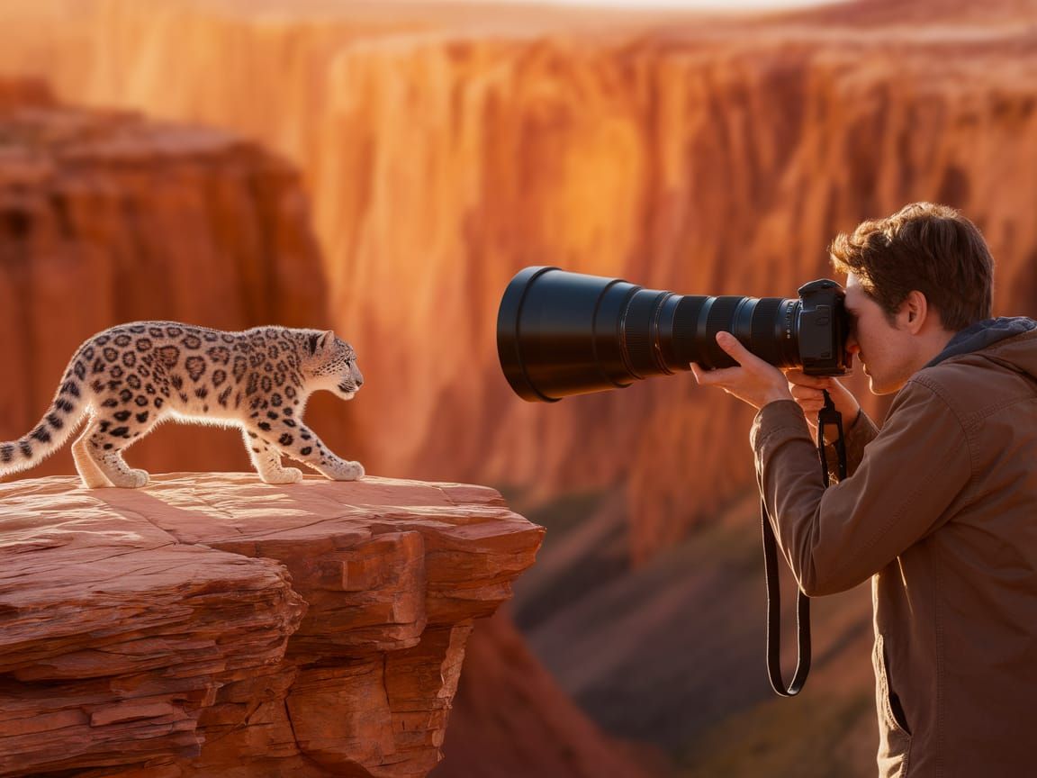 Wildlife Photographer Captures Snow Leopard in Art Nouveau S...