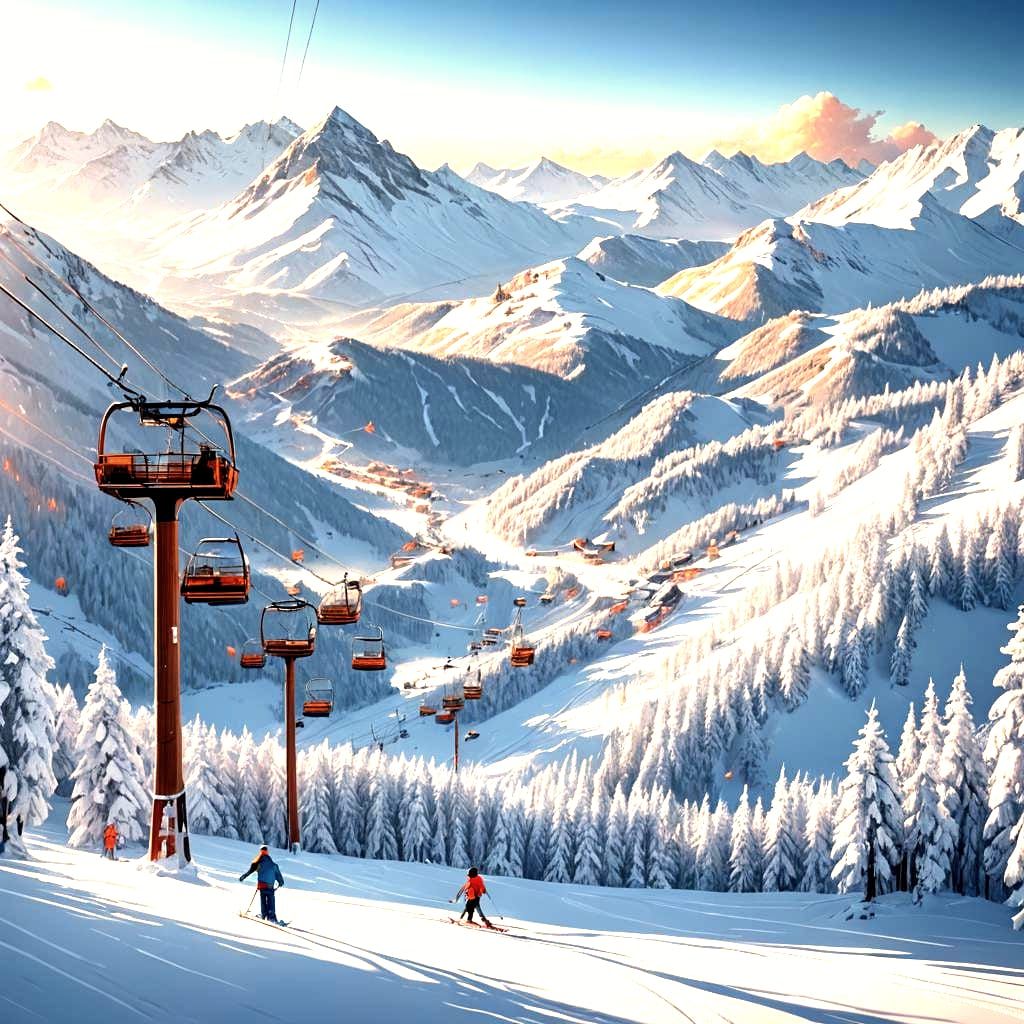 Skiing in the Alps: Detailed Matte Painting