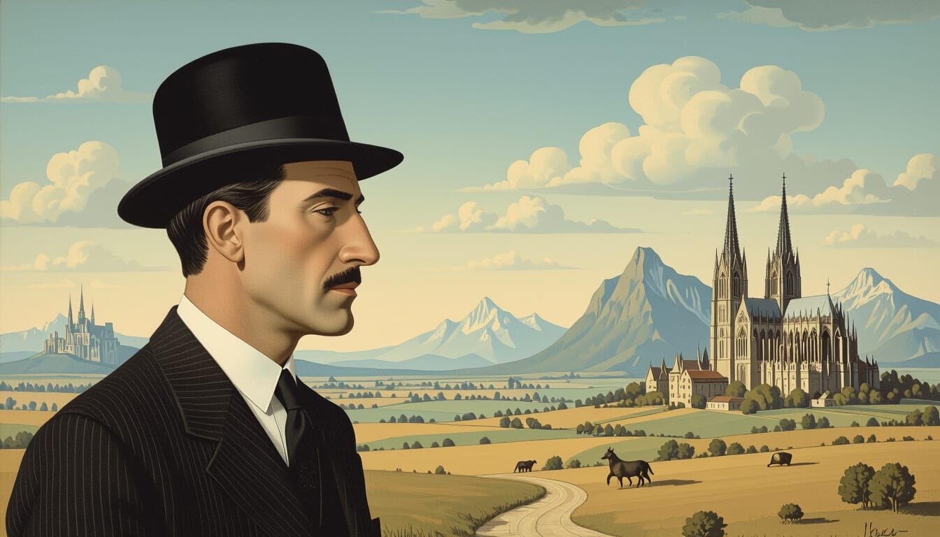 Surreal Landscape with Cathedrals as Mountains