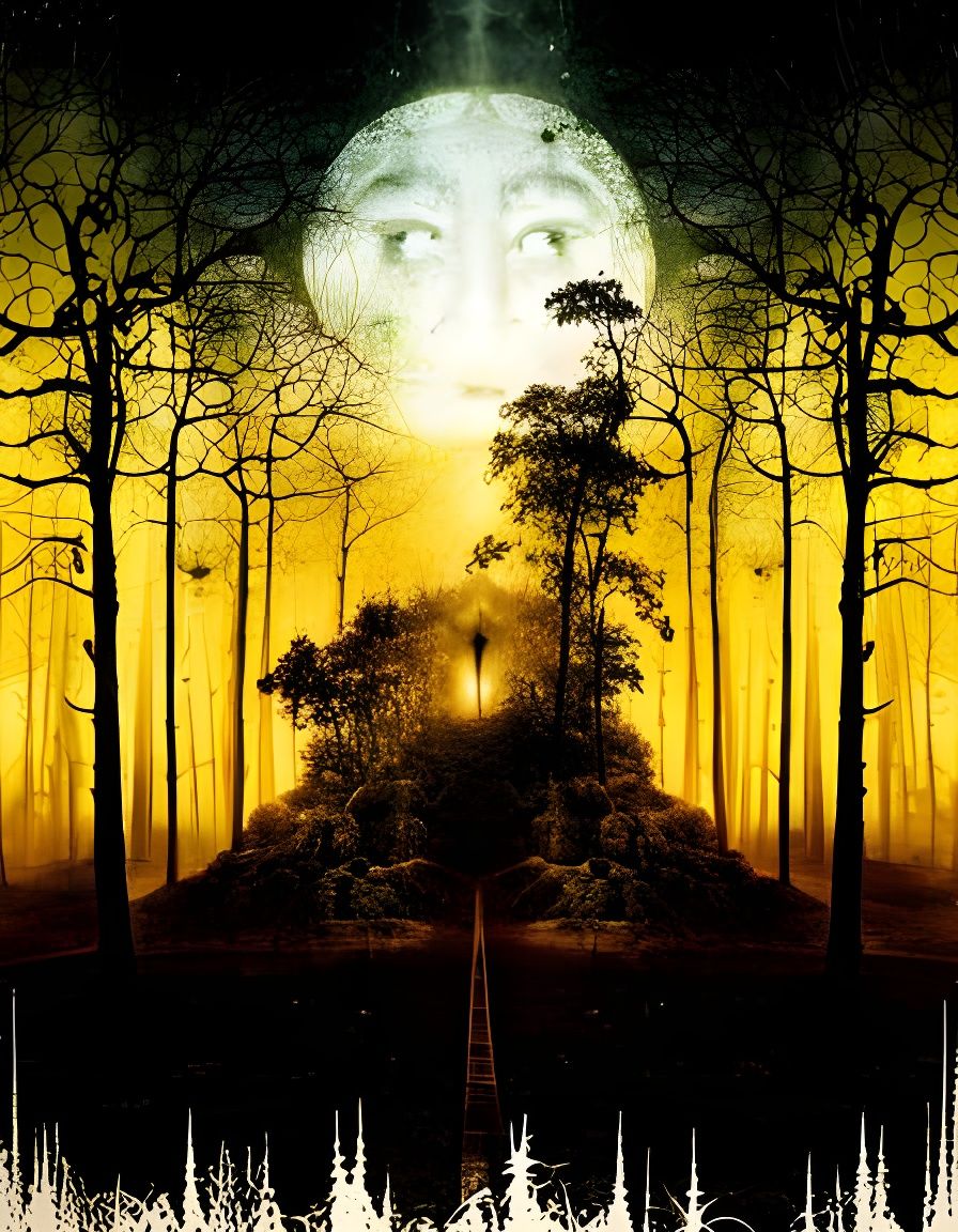 Surreal Gardens of Nowhere in Mixed-Media Style