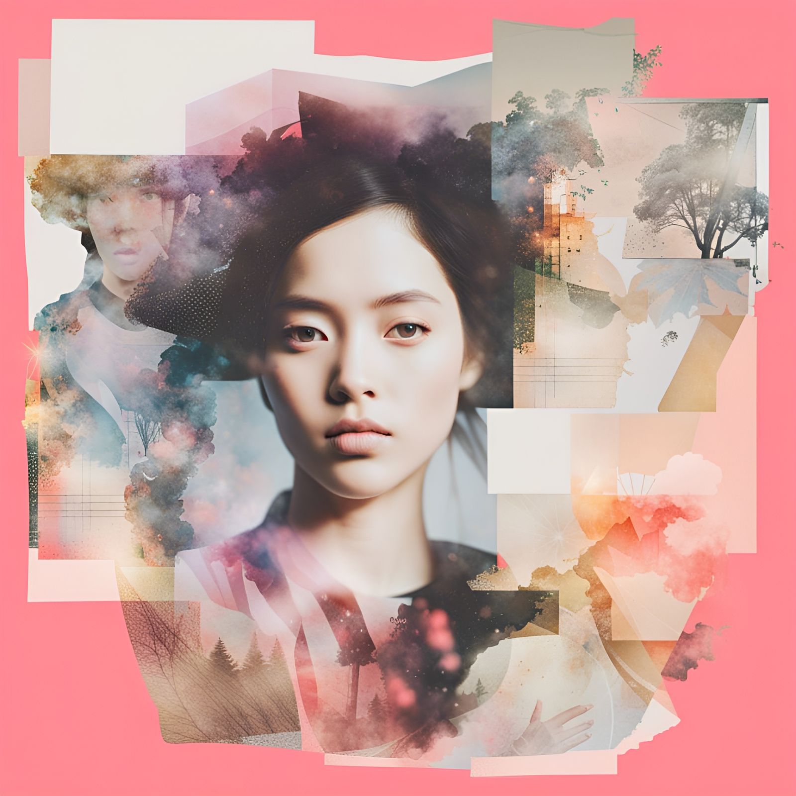 Layered Collage: Quintuple Exposure Portrait