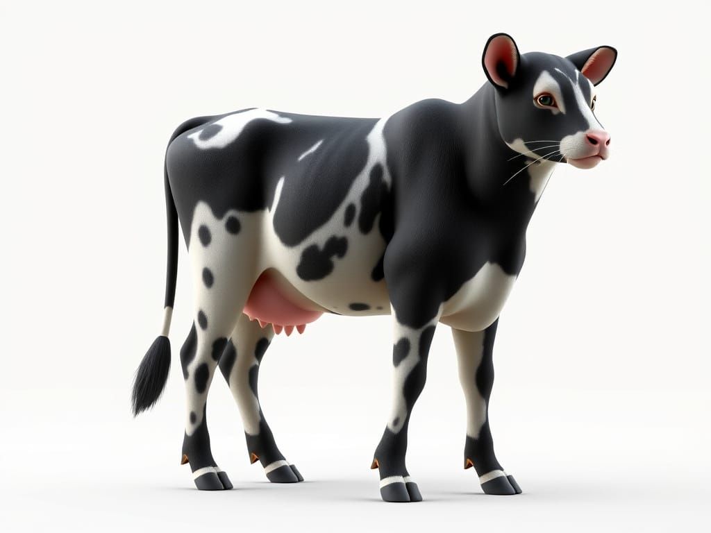 Feline Bovine Hybrid in 3D Realism