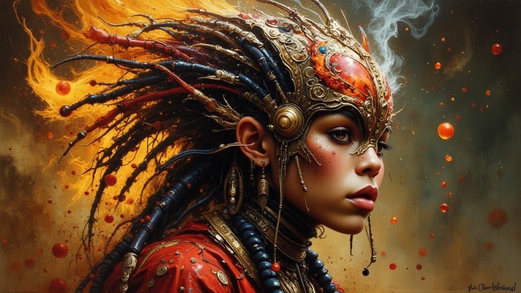 Alien Shamanic Fire Dance Concept Art