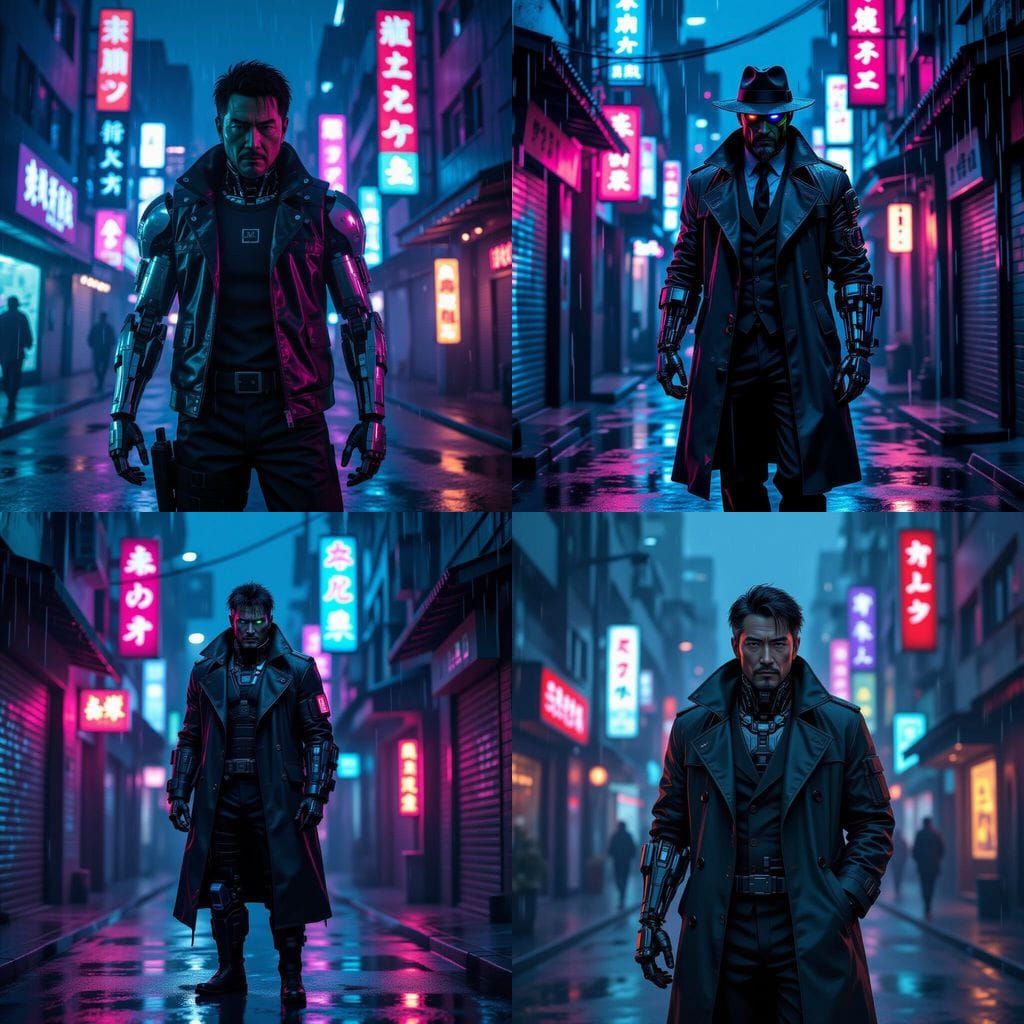 Cyberpunk Investigator with Cybernetic Limbs