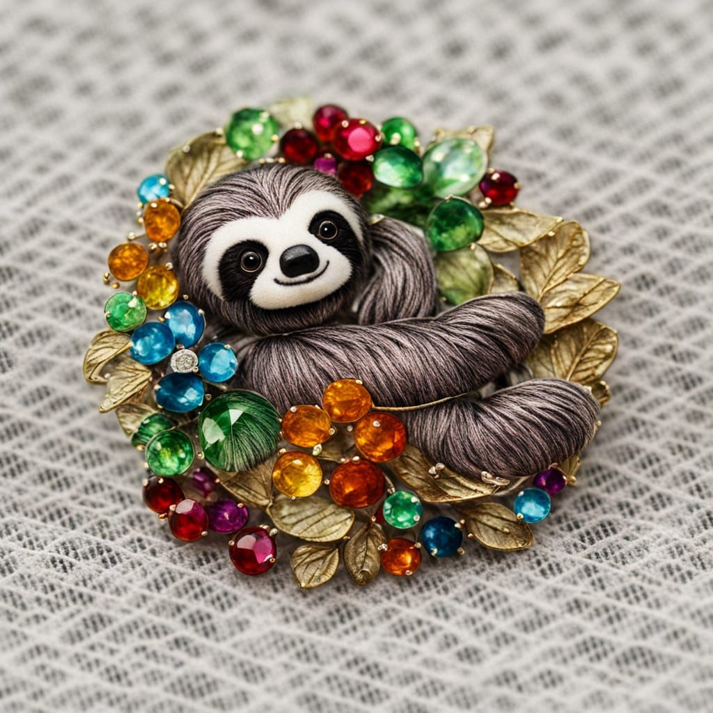 Sloth Brooch