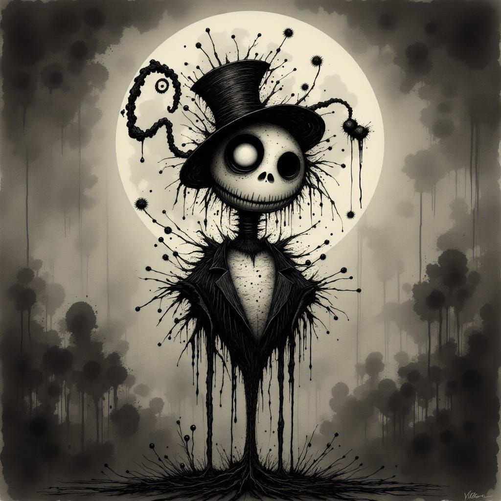 Gothic Nightmare Creature in Victorian Suit