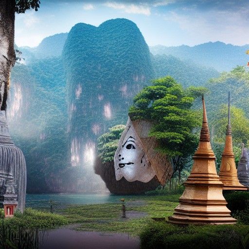 Thailand Ghost Story Tale as Matte Painting