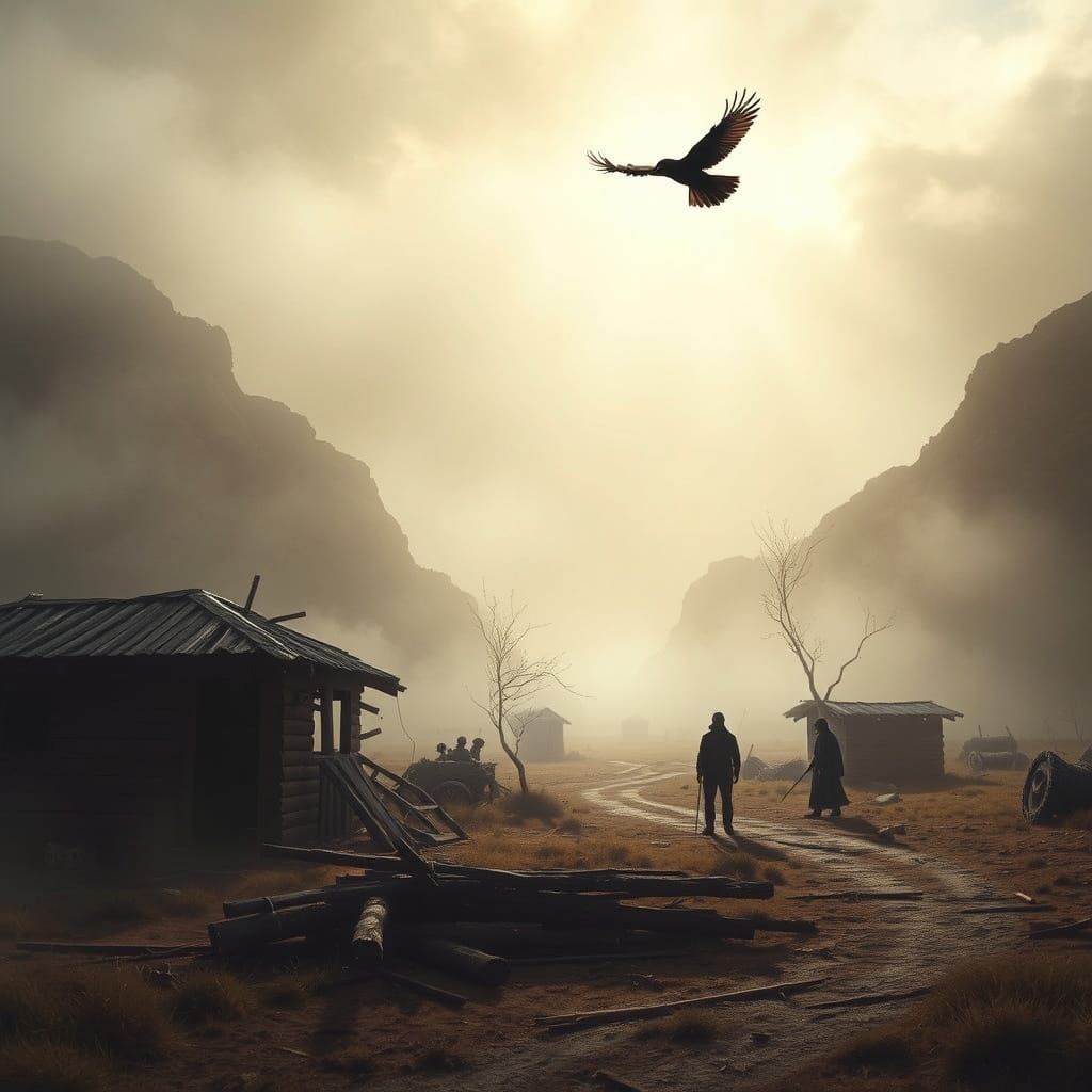 Ethereal Raven Spirit Haunting Empty Plains