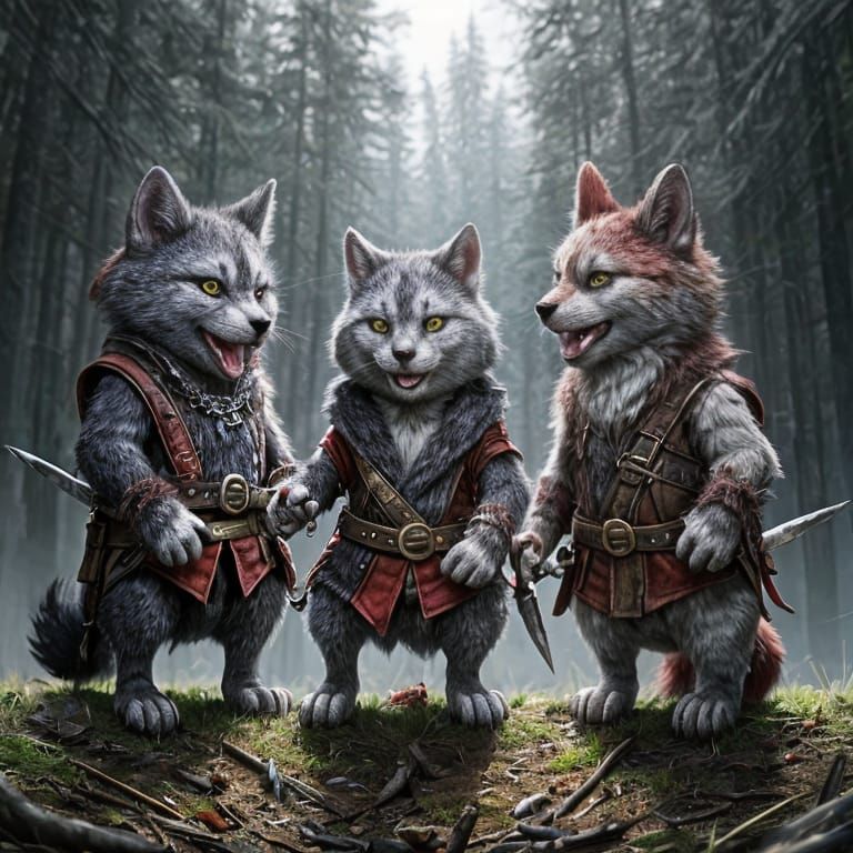 Corrupted Furry Creatures with Dripping Blades