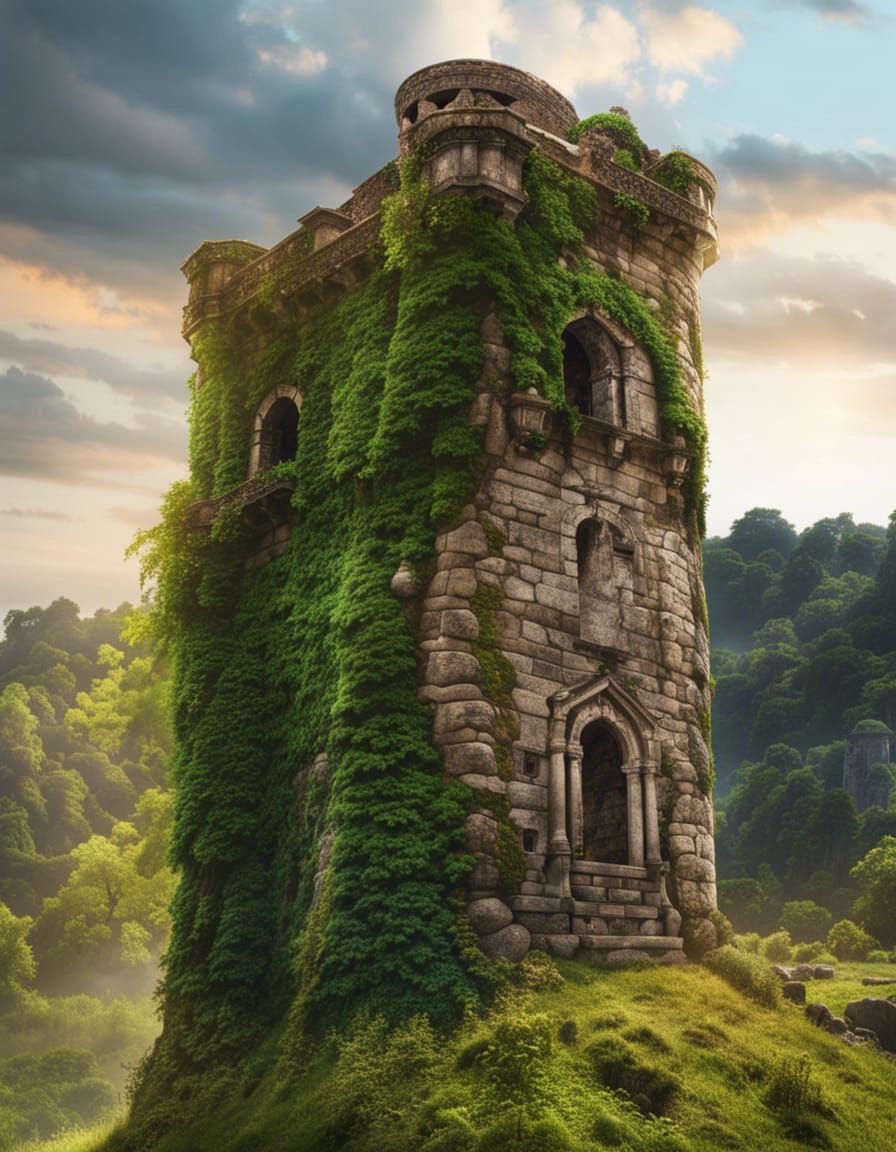 Abandoned Medieval Tower Reclaimed by Nature