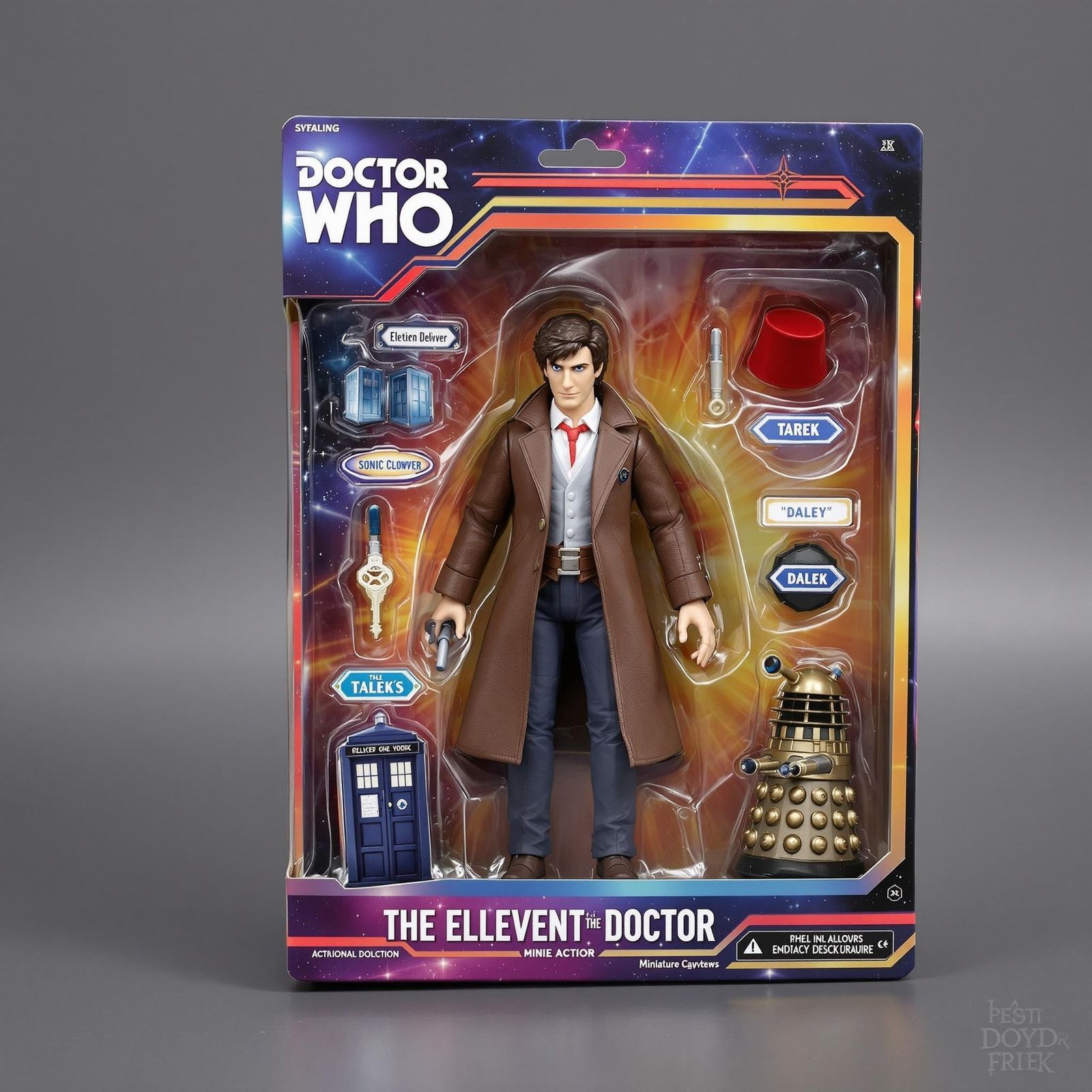 The Eleventh Doctor Action Figure in Retro Packaging with Vi...