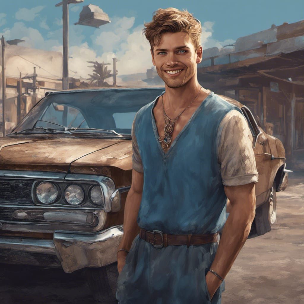 Man in Blue Dress: Fantasy Concept Art