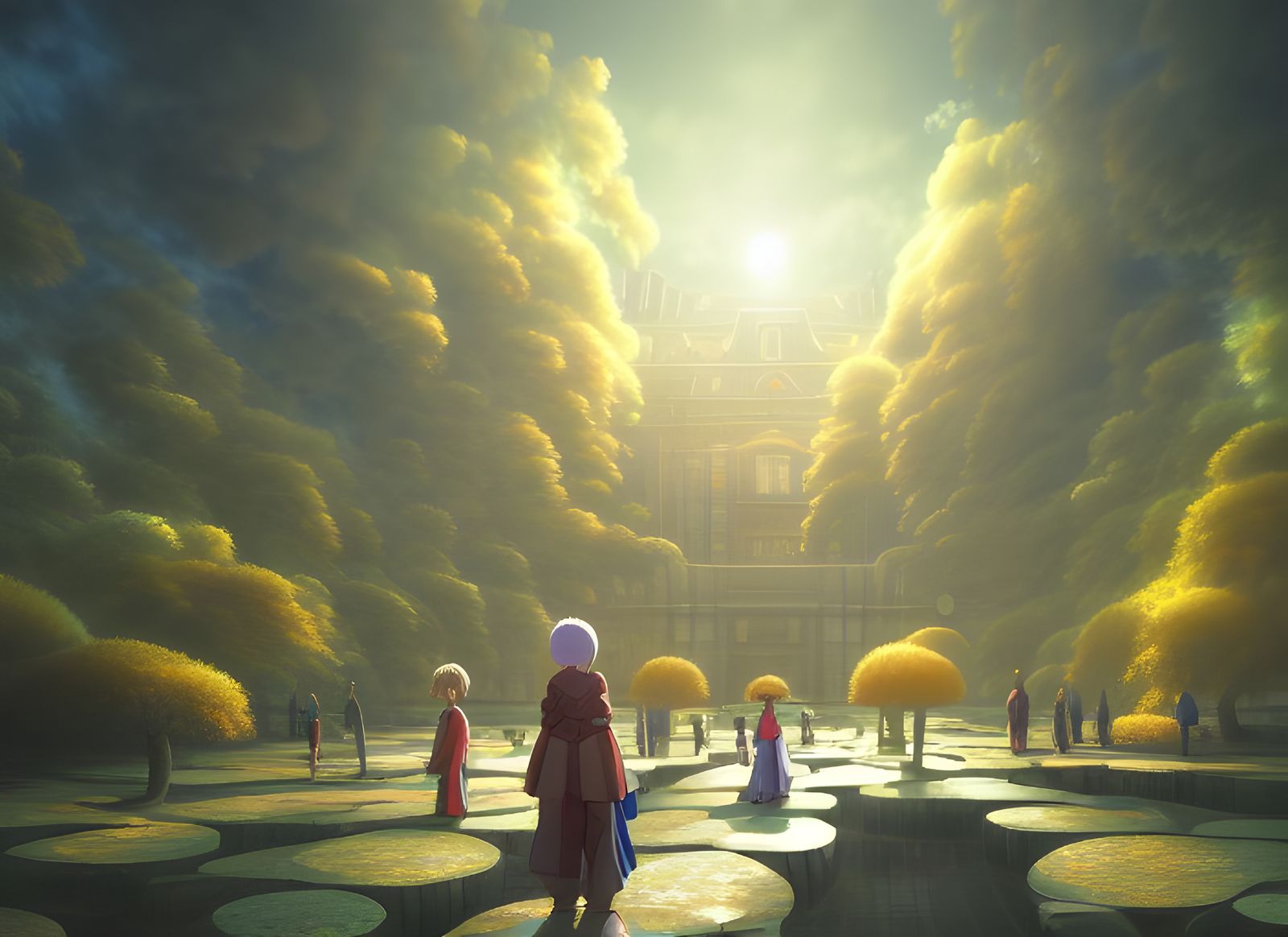 Anime Library: Detailed Matte Painting in Anime Style