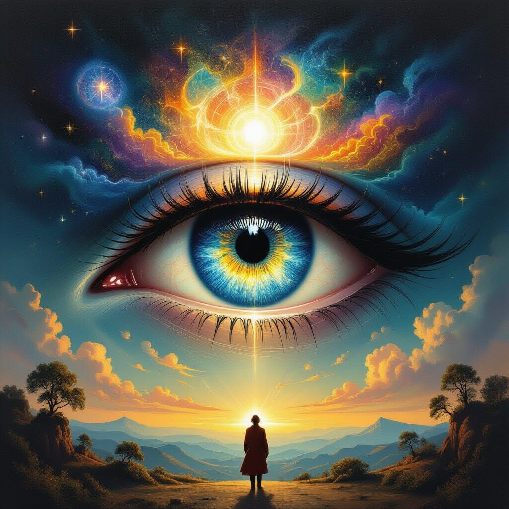 All-Seeing Eye in Surrealist Style