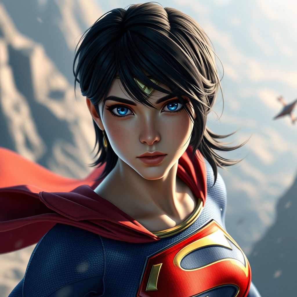 Teenage Superhero Daughter Saving the Day: Anime Art