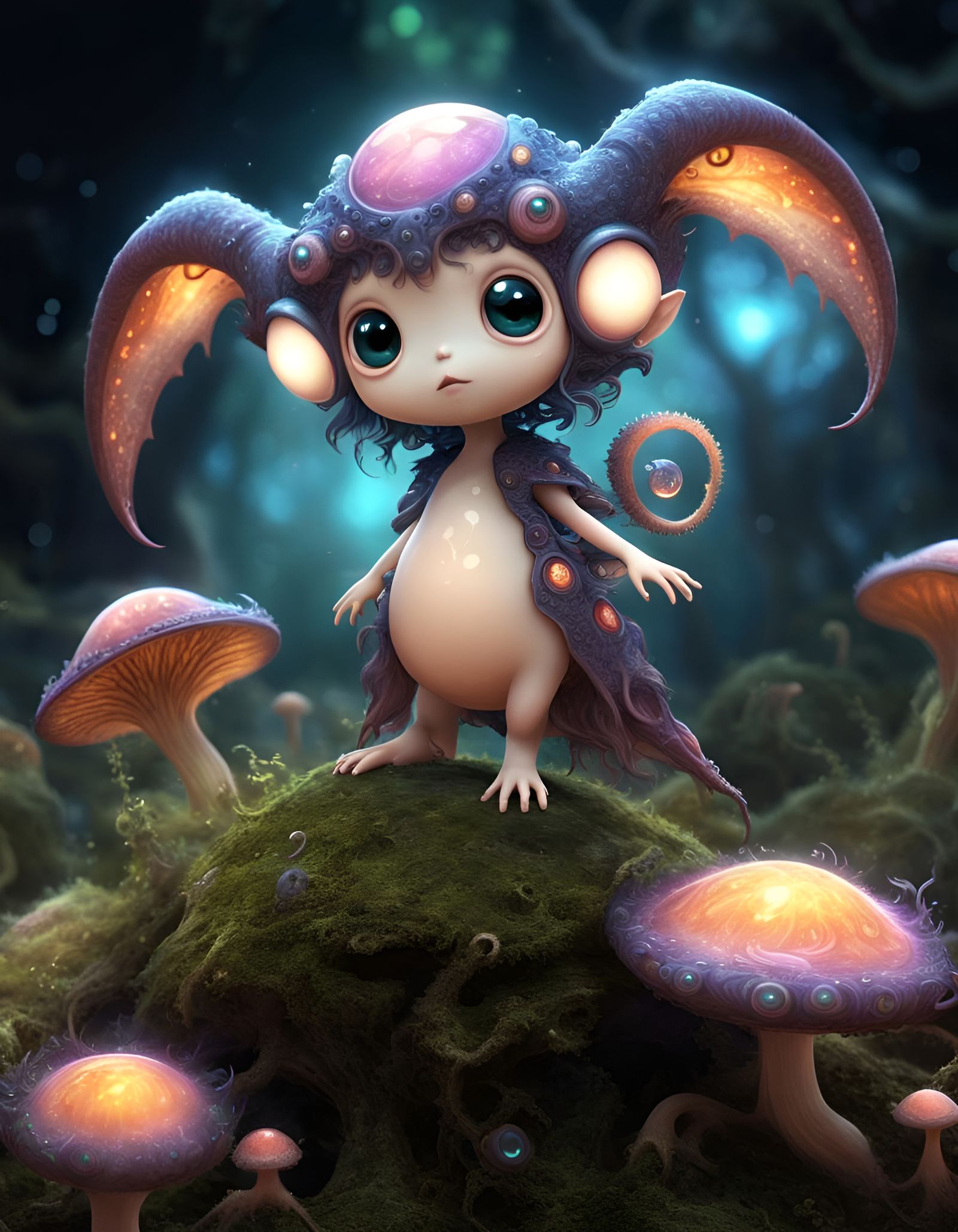 Eldritch Fairy in Op-Art Pop-Surrealism Style