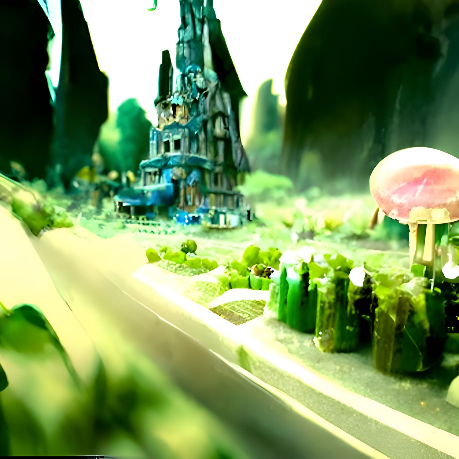 Detailed Fairy Town Matte Painting