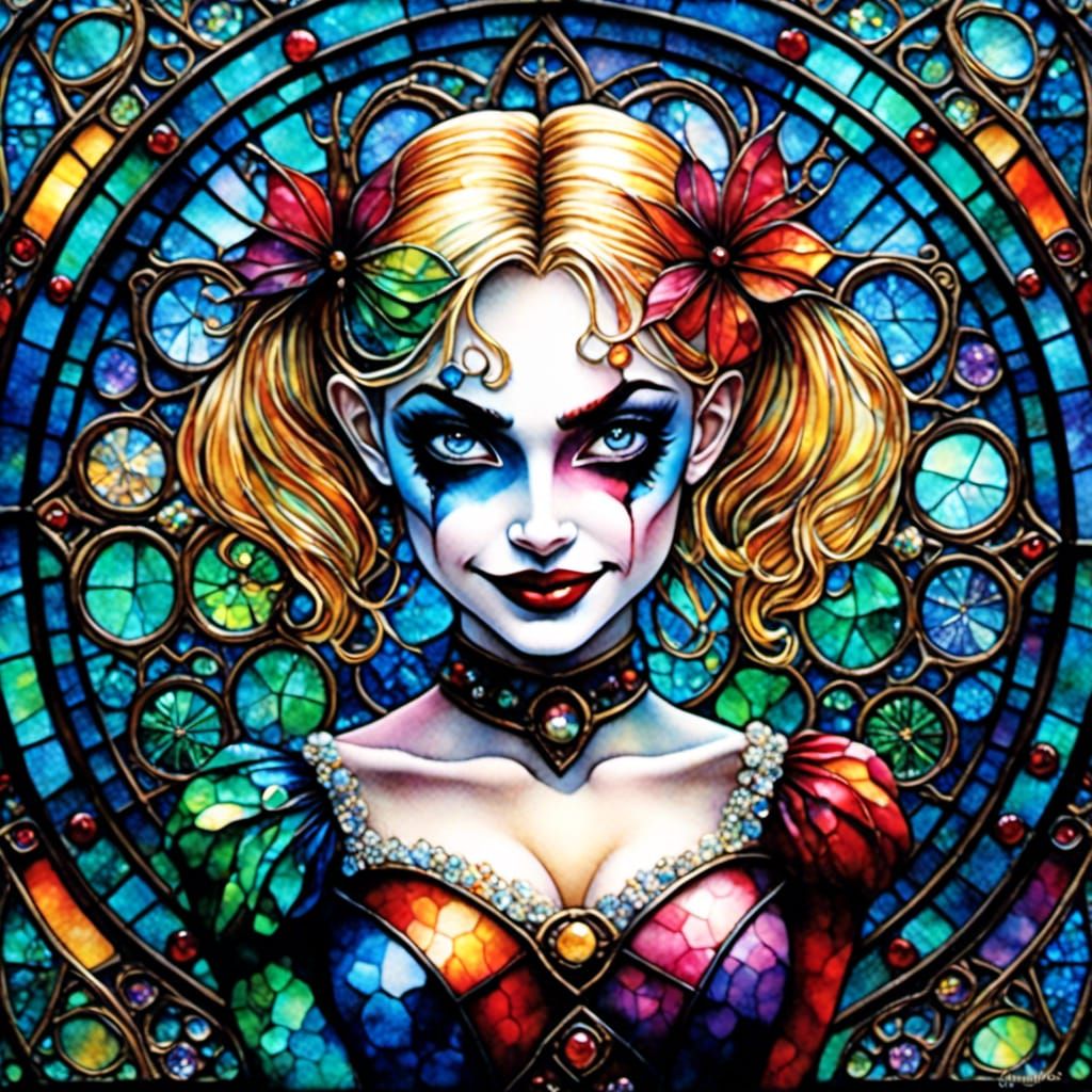 stained glass Harley