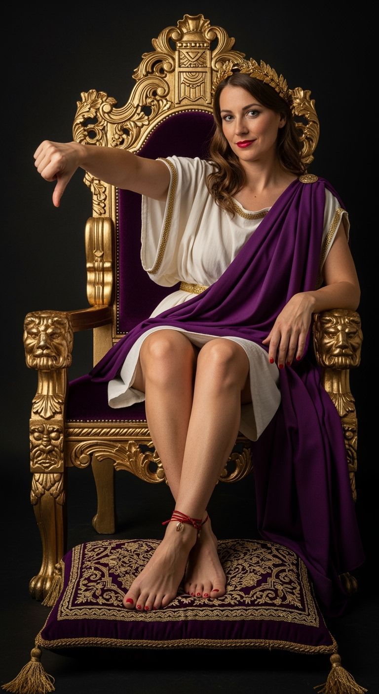 Roman Empress on Gold Throne in Professional Portrait Style
