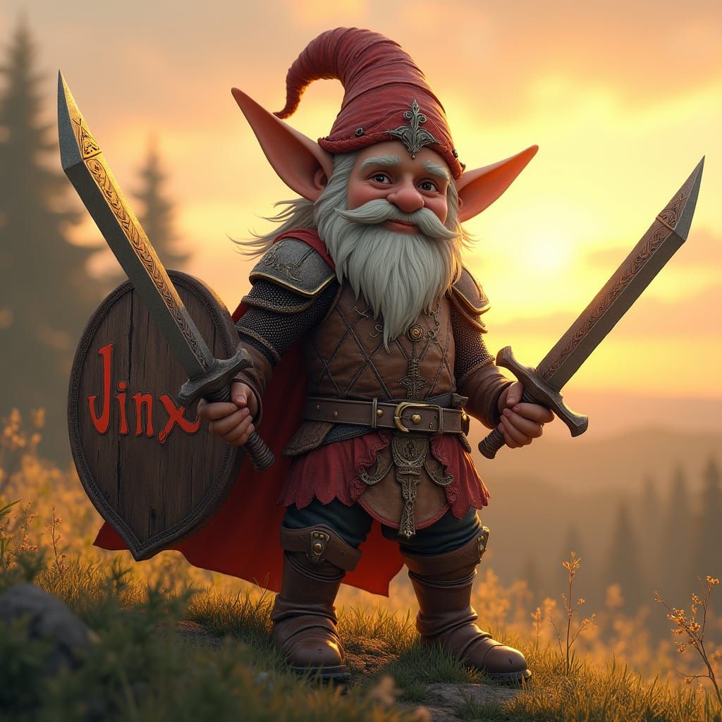 Gnome Warrior in Celtic-Inspired Armor Stands Valiantly on a...