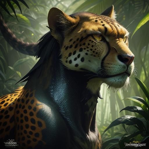 Animal Hybrid Exploring Jungle: Digital Matte Painting