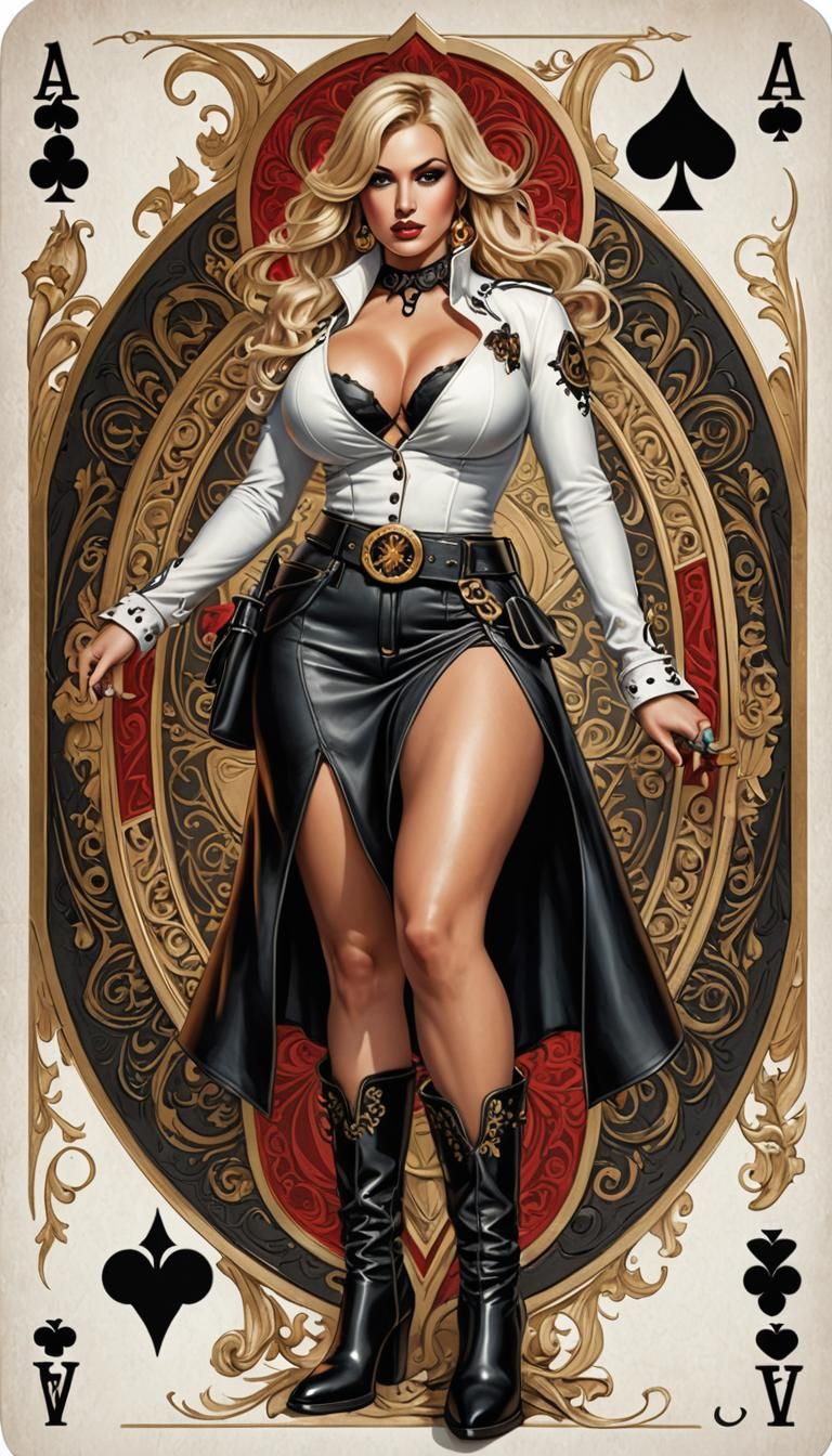 Ace of Spades Pinup Girl Playing Card