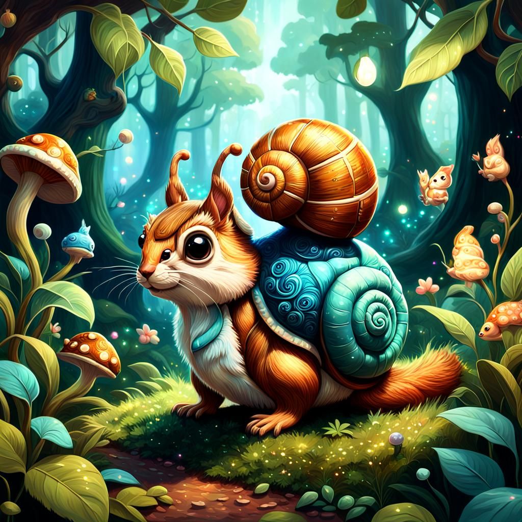 cute snail-squirrel