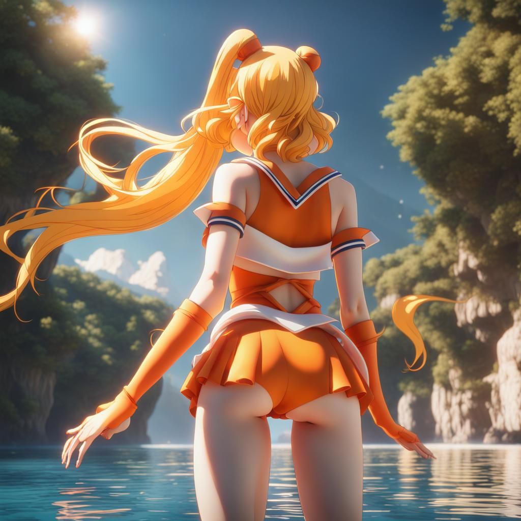 Sailor Venus Full Body Aesthetic in Detailed Digital Paintin...