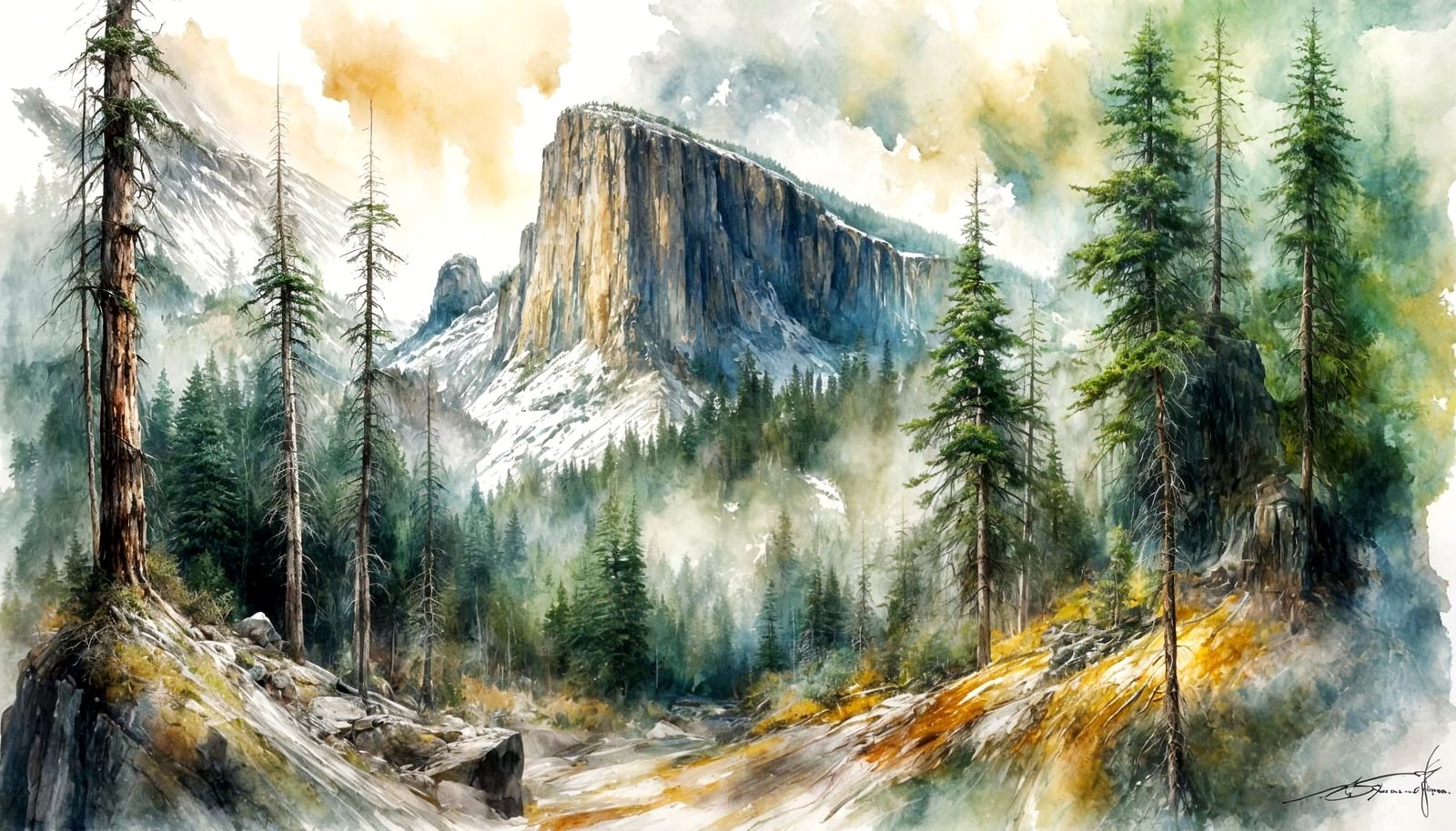 Mountains Through the Pines