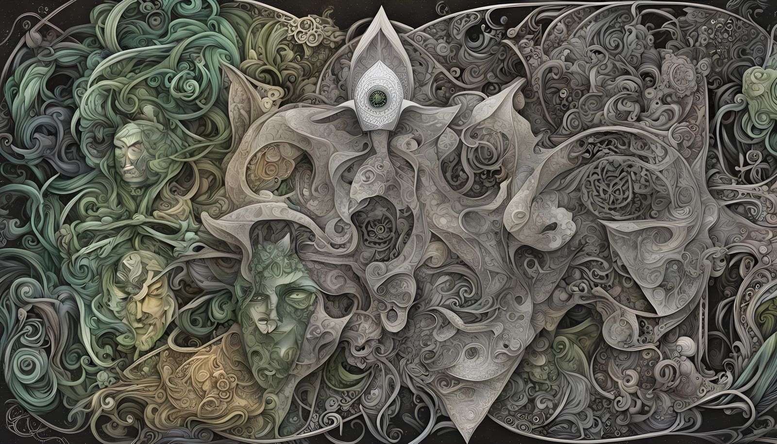 Complex Mask with Fractal Quantum Zentangle Design