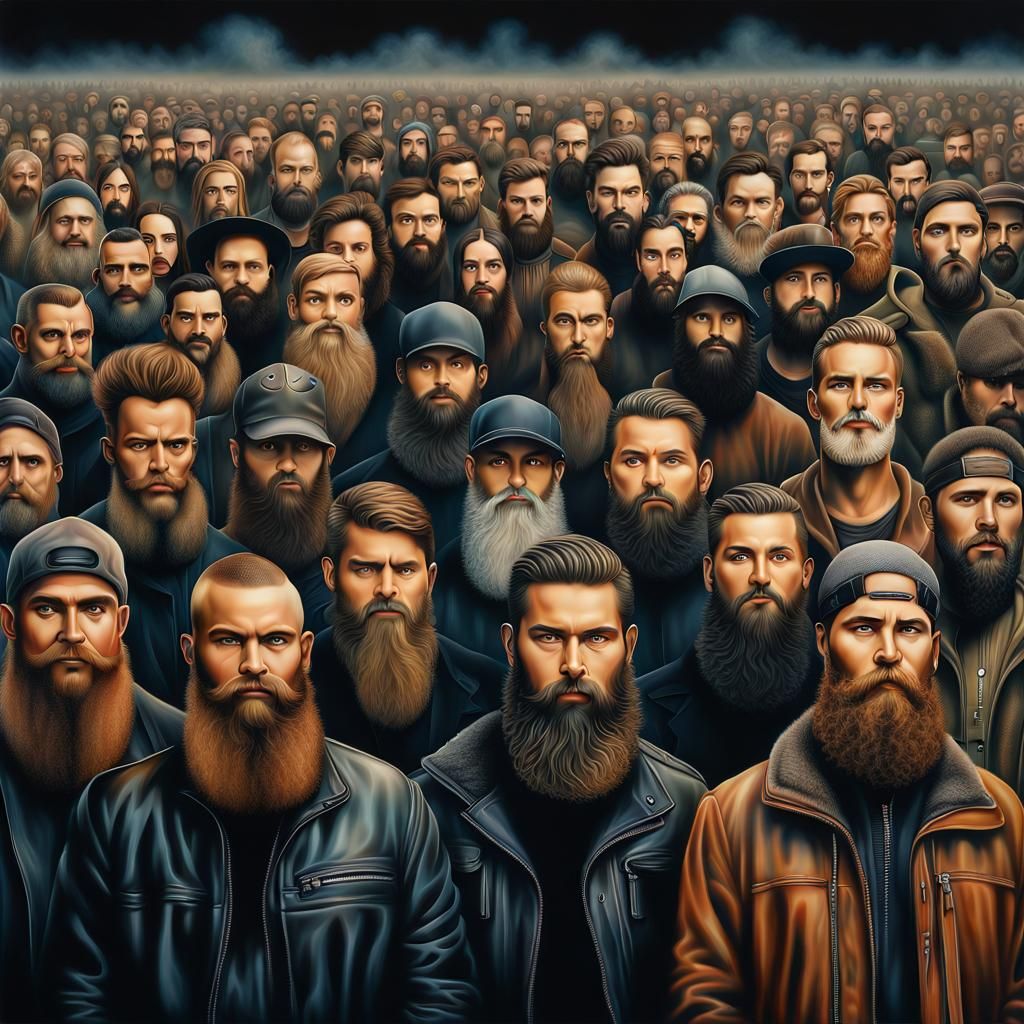 Unique Beards in Australian Tonalism Style