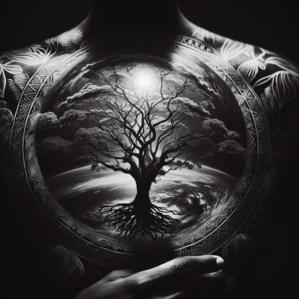 Surreal Tree of Life: High Contrast Film Photography