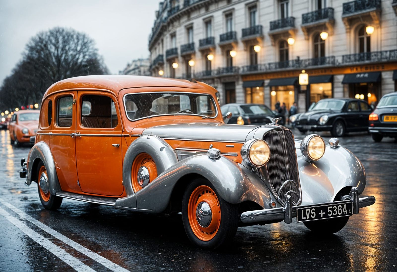Luxury French Car in Art Deco Style