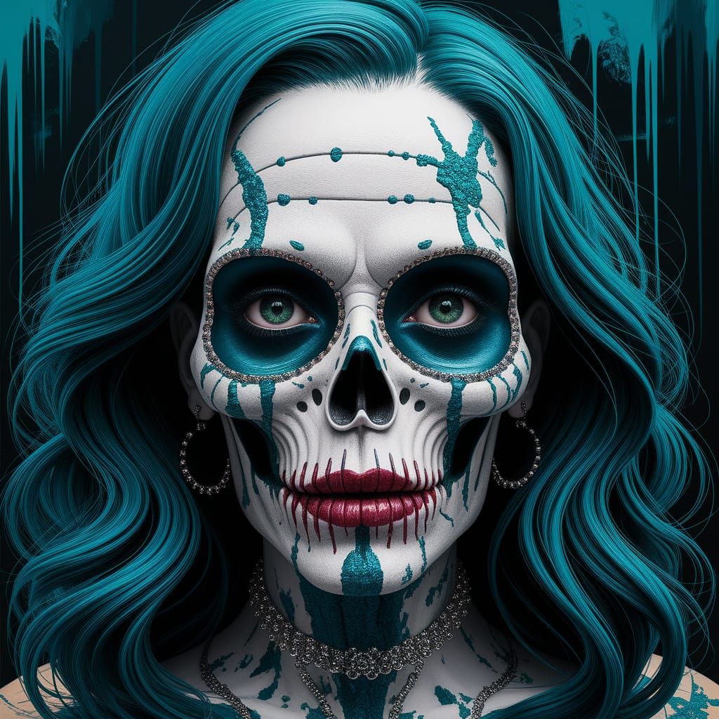 Surreal Impasto Painting of Undead Malachite