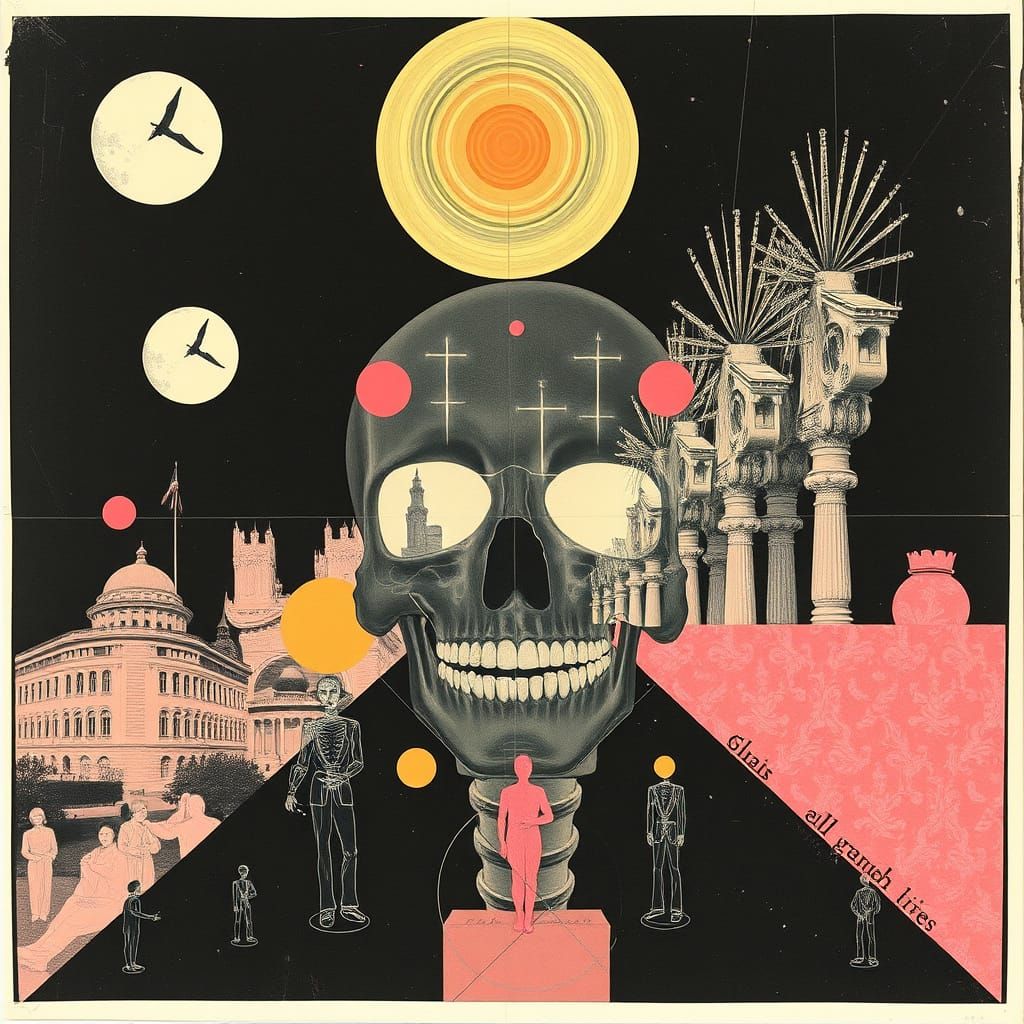 X-ray vector pop absurdism collage