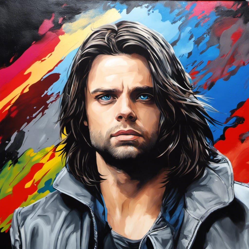 Bucky Barnes in Graffiti Street Art Style