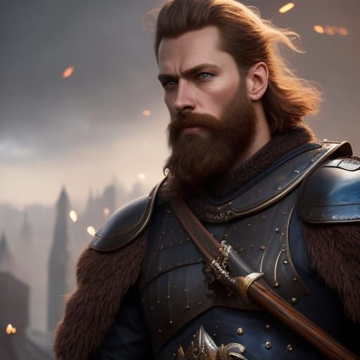 Viking Warrior Portrait in Dark Fantasy Style