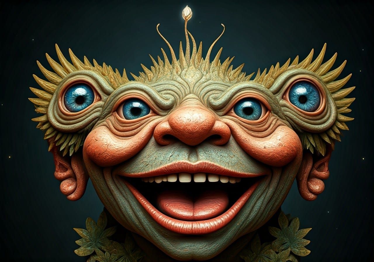 Mythical Sculptures with Ragtime Band in Realistic Photo