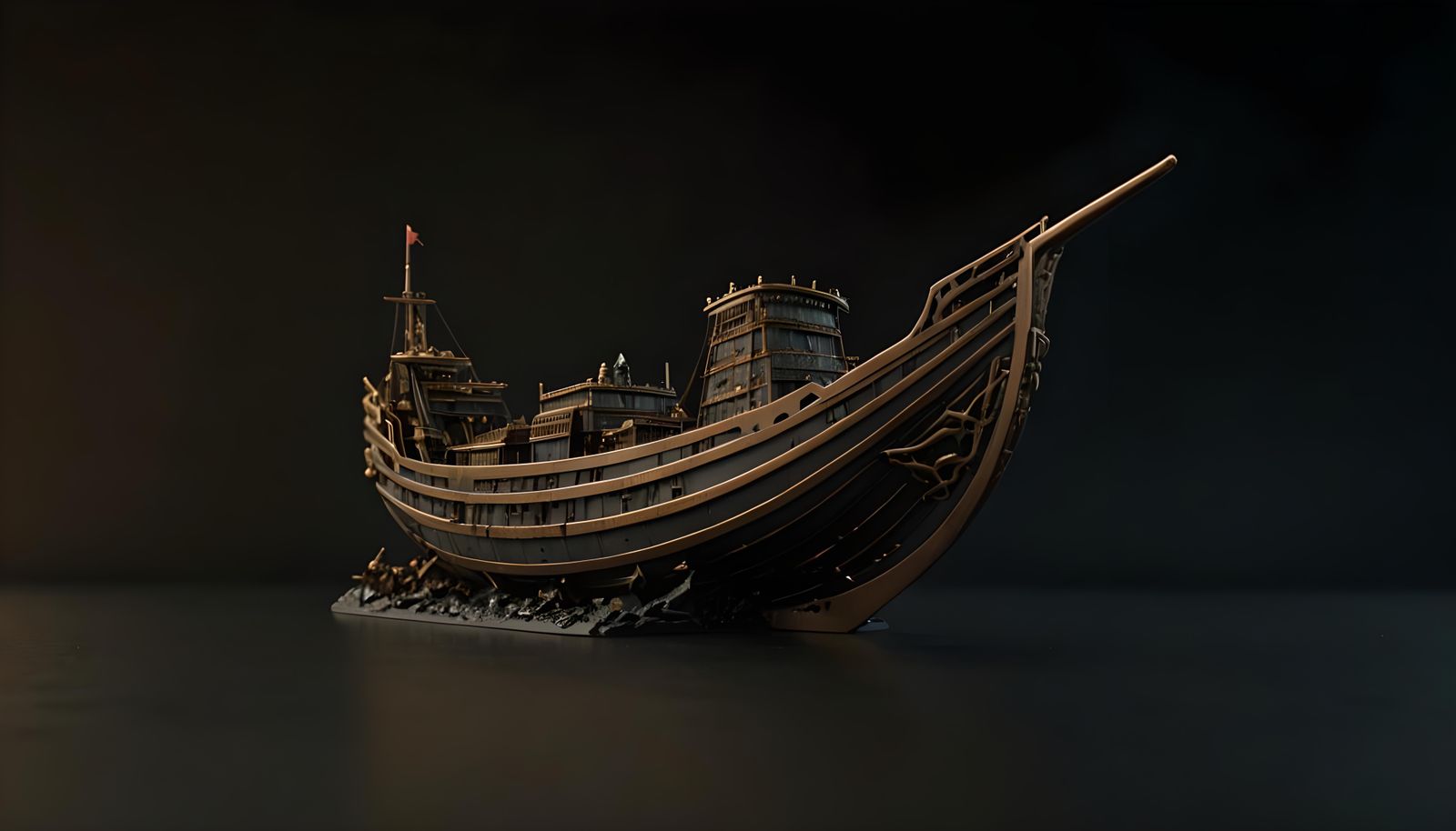 Caravel Logo in Black Bronze With Patina