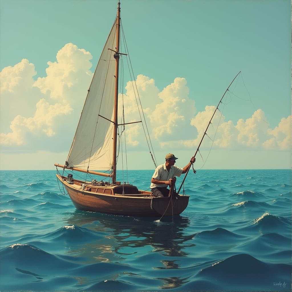 Old Man and the Sea: Digital Art