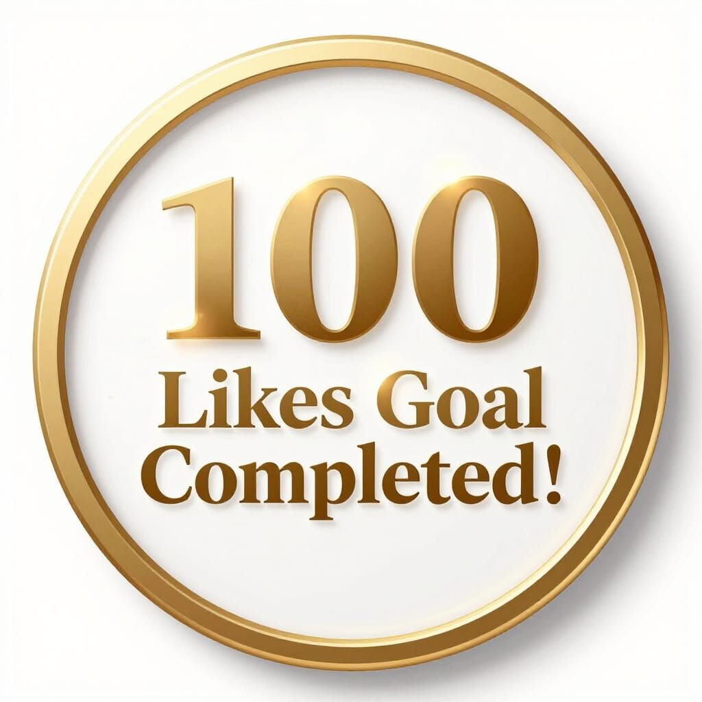 Gold Badge Celebrates 100 Likes Goal Achievement