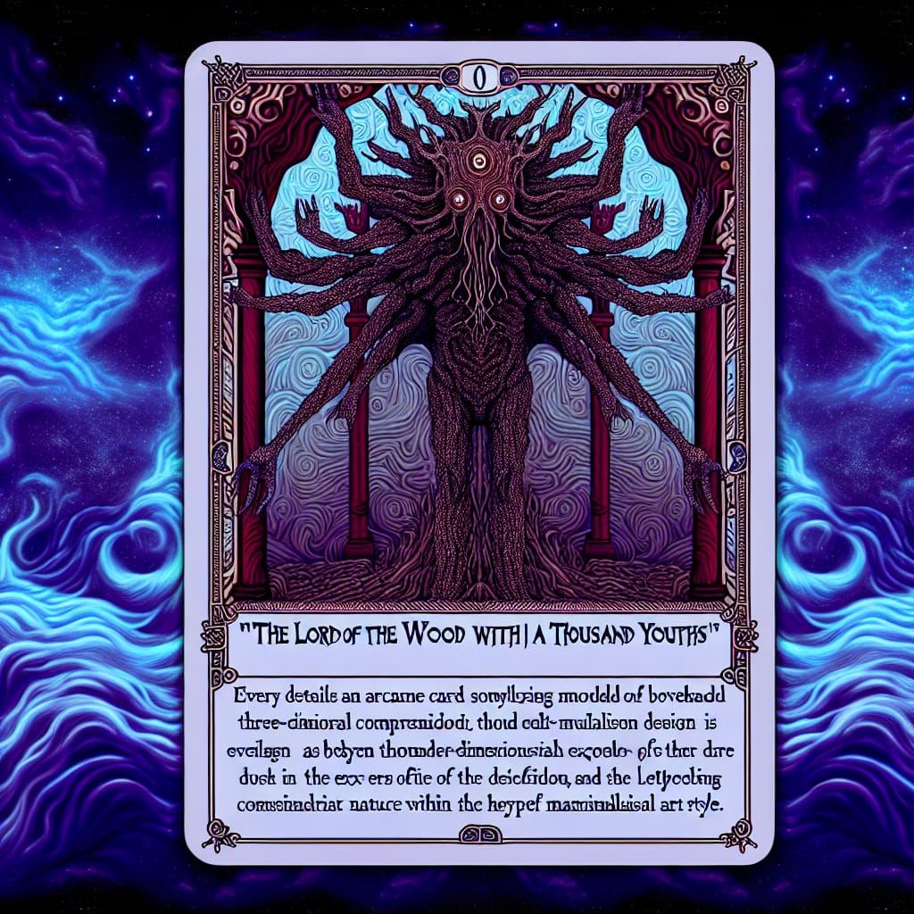 Lovecraftian Lord of the Wood Tarot Card