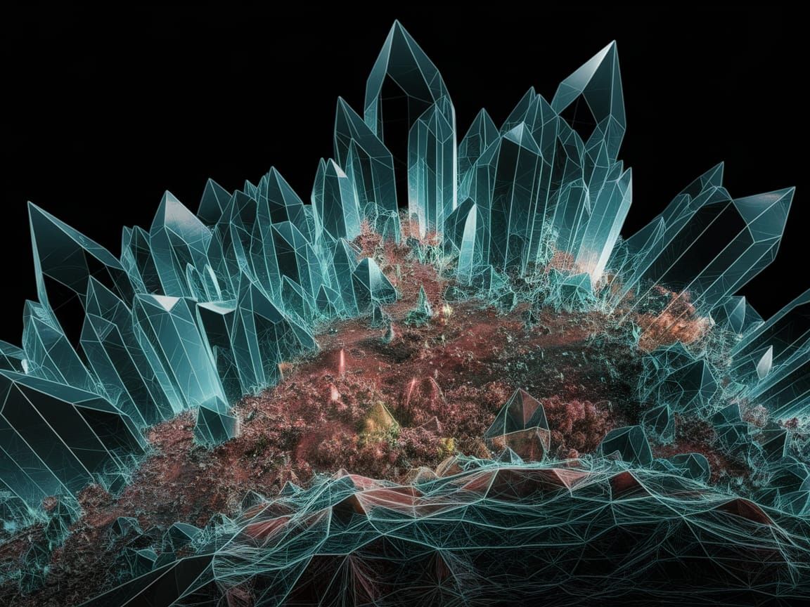 Glitchcore Alien Landscape with Quantum Portal