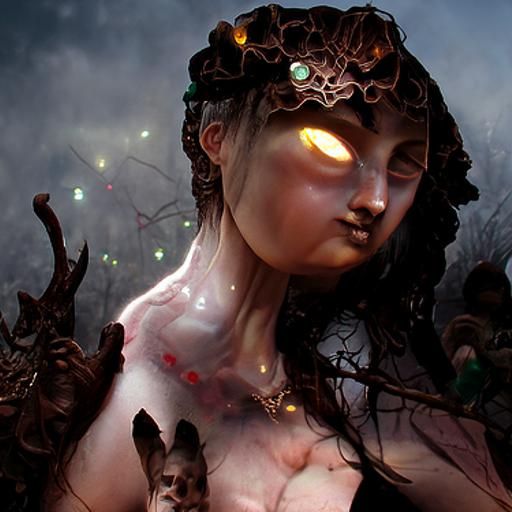 Creepy Pagan Goddess of Spring, Dark Art