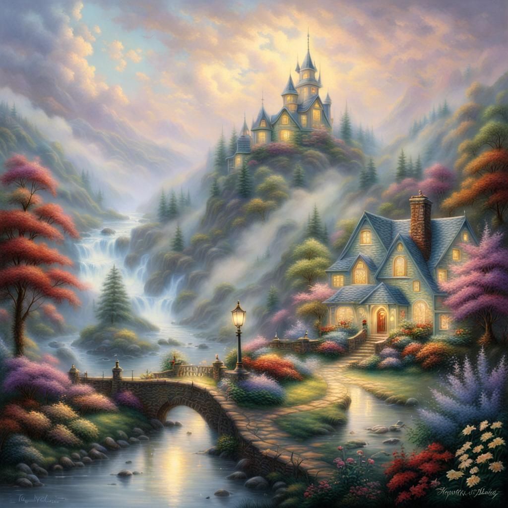 Ethereal Fantasy Landscape in Luminist Style