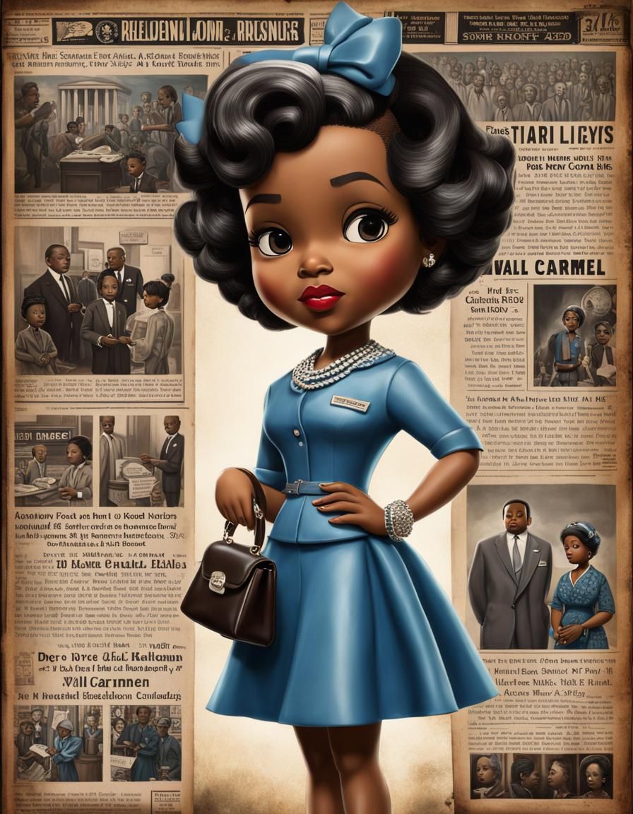 Chibi Girl in 1950s Dress Before Civil Rights Ads